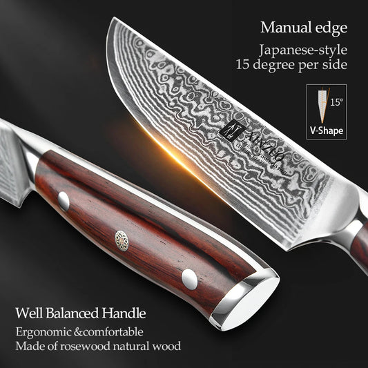 DamascusRose 5-Inch VG10 Steel Steak Knife