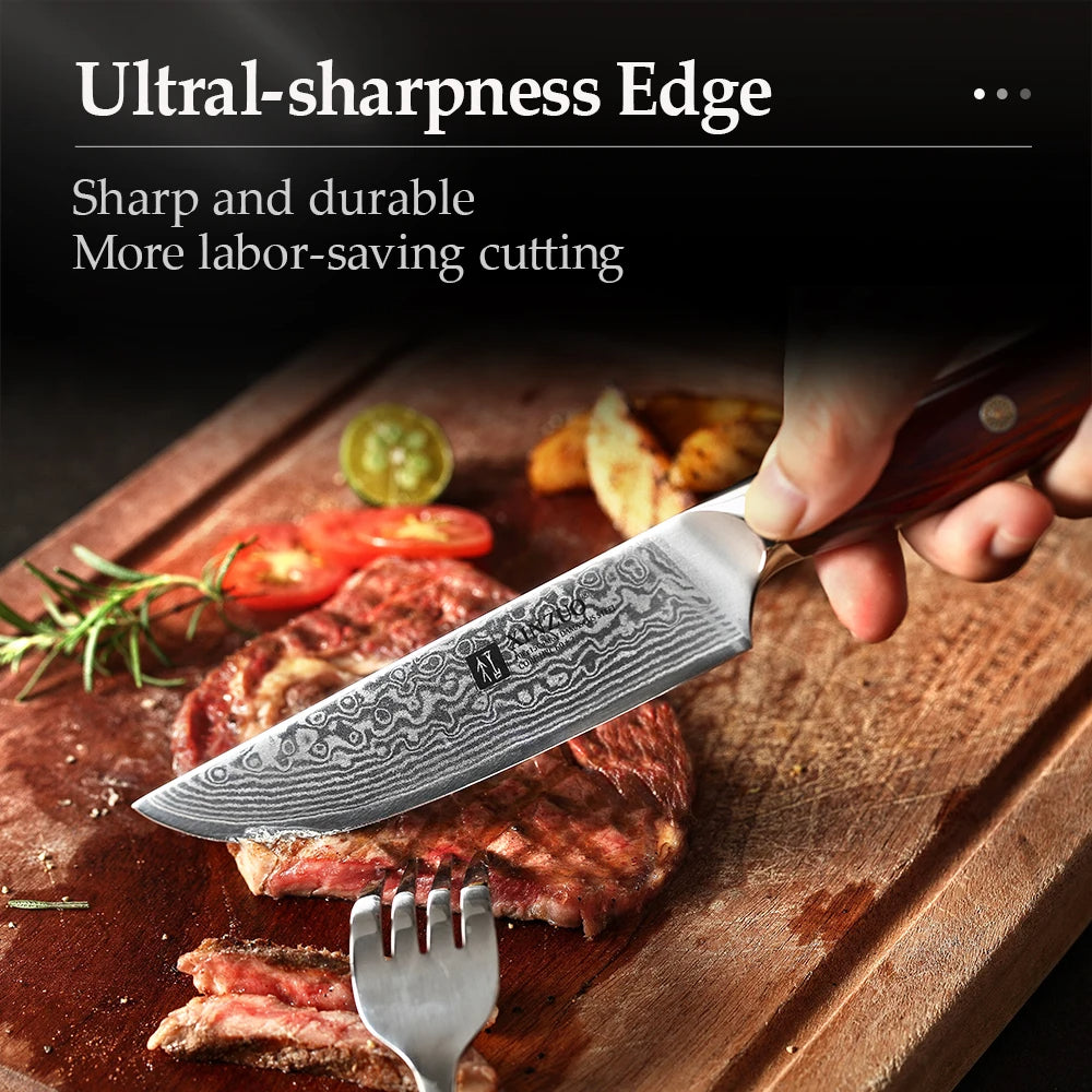 DamascusRose 5-Inch VG10 Steel Steak Knife